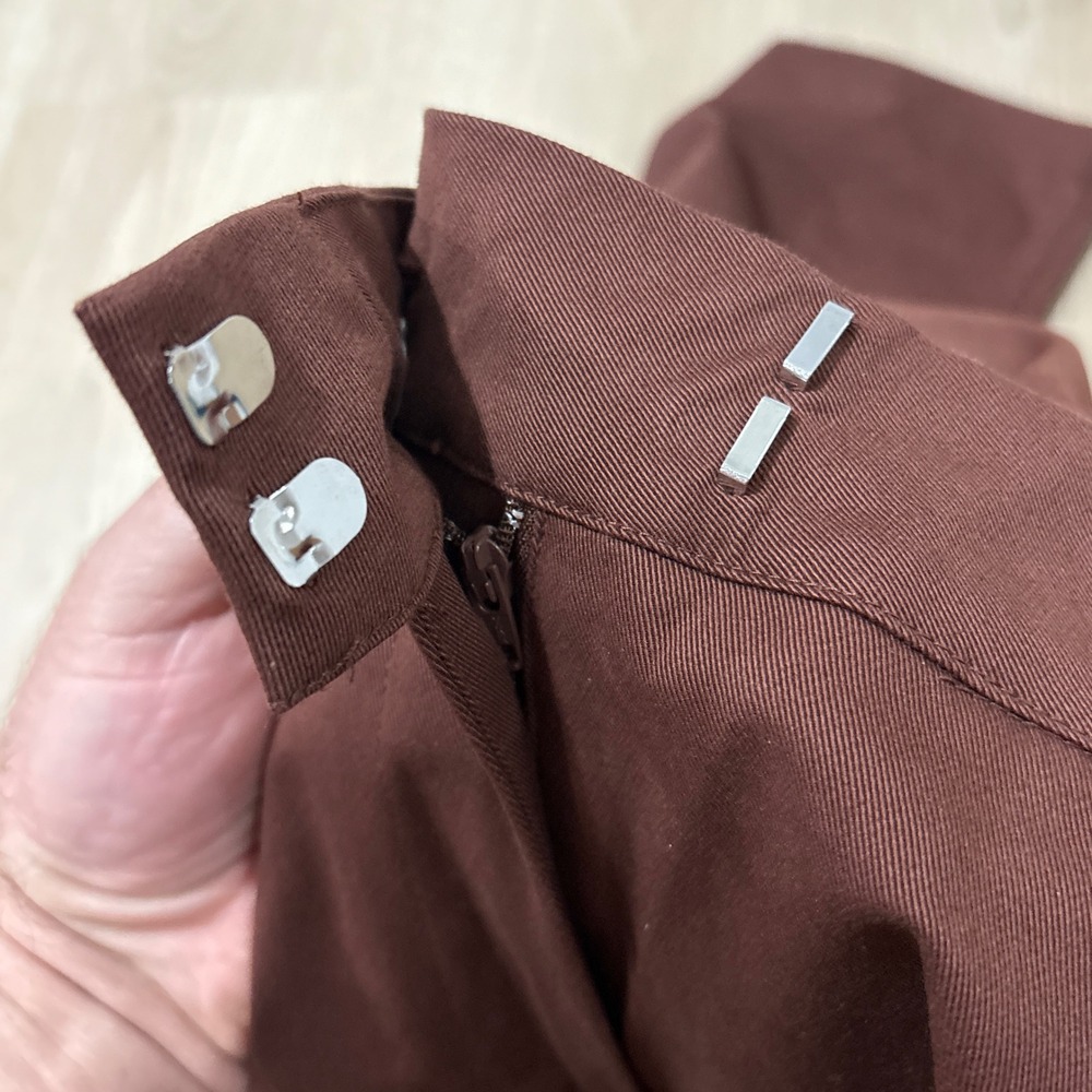 New York & Company Brown Wide Leg Cargo Pants High Rise Size L Career NWT - Picture 7 of 12